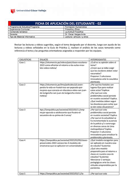 Ficha De Aplicaci N S Filosofia Y Ciencia Uni Ficha De Aplicaci N