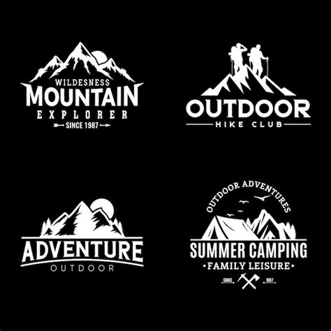 Premium Vector Vintage Outdoor Adventure Logo Designs Set