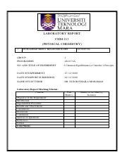 Chm Exp Pdf Laboratory Report Chm Physical Chemistry