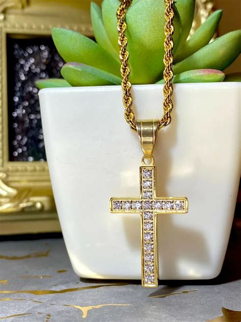 Real Gold Chain With Cross Sale Bellvalefarms