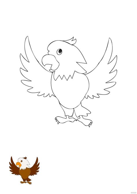 Cartoon Eagle coloring page in PDF - Download | Template.net