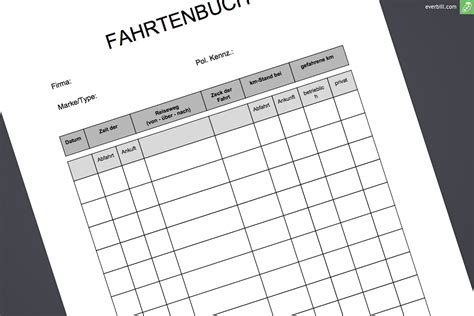 Fahrtenbuch Muster Jetzt Kostenlos Herunterladen Everbill Magazin