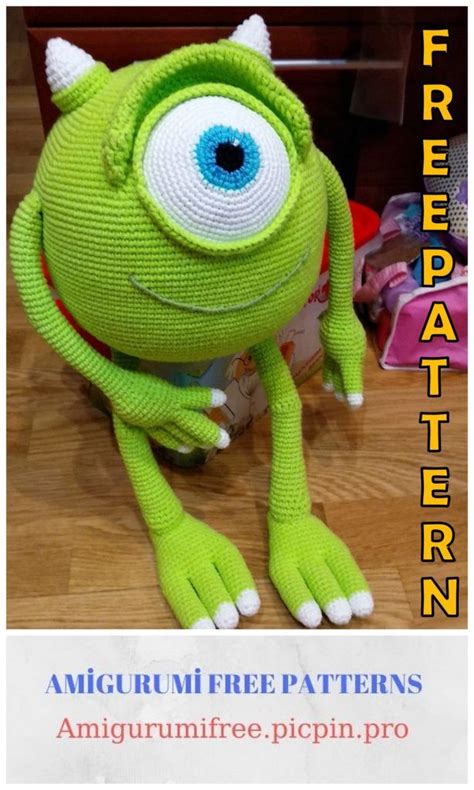 Amigurumi Mike Wazowski Free Crochet Pattern Disney Crochet Patterns