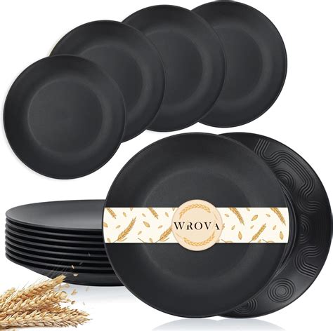 Amazon Wrova Wheat Straw Dinner Plates 9 Inch Unbreakable Set Of