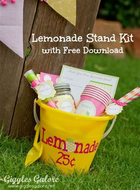 Free Lemonade Stand Kit Printables Giggles Galore Lemonade Stand Lemonade Stand Party