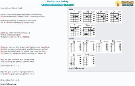 Chord: Hooked on a Feeling - tab, song lyric, sheet, guitar, ukulele ...