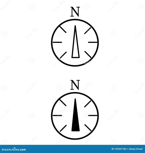 North Arrow In Circle Icon Vector Set Navigation Illustration Sign