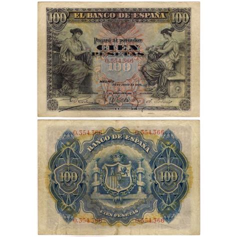 España 1906 100 Pesetas MBC Sin Serie Numismática Rovira