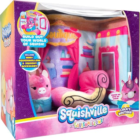 Squishville By Squishmallow Boutique Play Scene 2” Lola Soft Mini Squishmallow 8” Playset 1