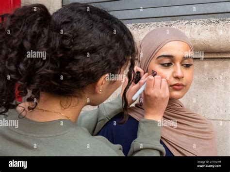 London Uk 14 Oct 2023 A Pro Palestinian Woman Has A Palestinian Flag