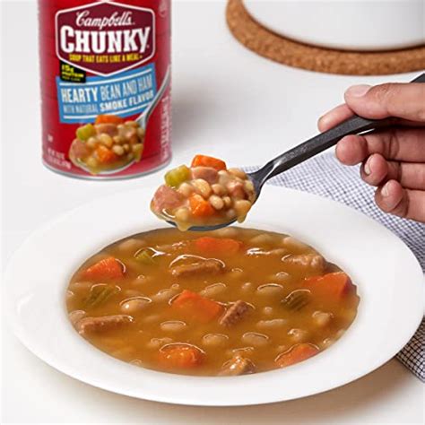 Campbell S Chunky Hearty Bean And Ham With Natural Smoke Flavor Soup