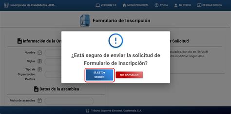 Fomulario de Inscripción Comités Cívicos Ayuda del Portal Web TSE