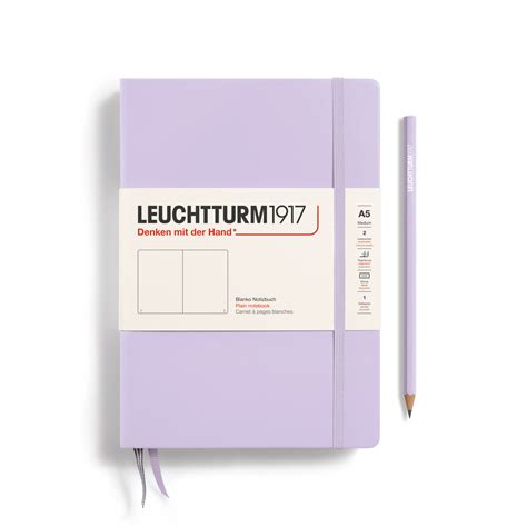 Notebook Medium A Hardcover Numbered Pages Lilac Plain