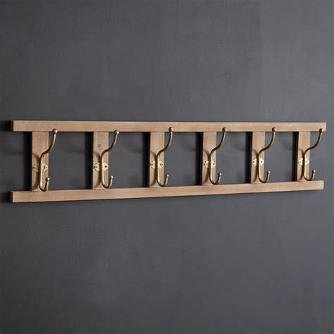 Ladder Shaped Wall Mounted Hook Rack With Six Double Hooks