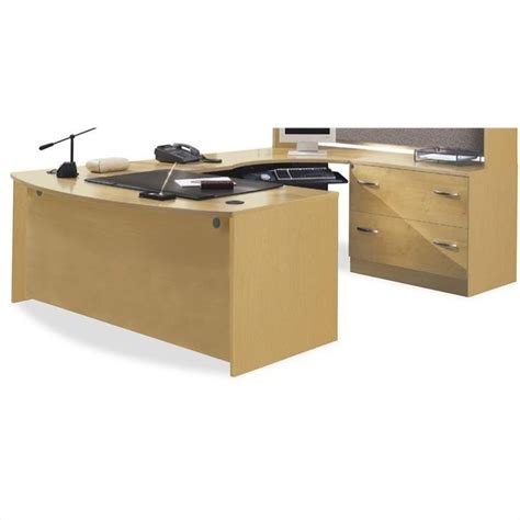 Bush Business Furniture Series C Light Oak U Shaped Desk Bsc