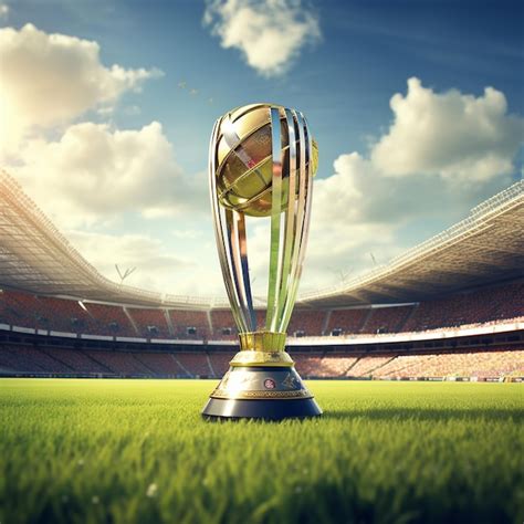 Premium AI Image | illustration of cricket world cup trophy with ...