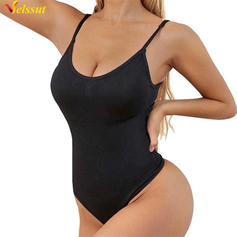 Velssut Shapewear Bodysuit Para Mulheres Tanga Shaper Controle De