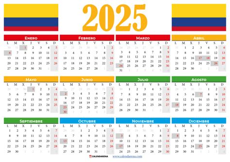 Calendario Colombia Con Festivos