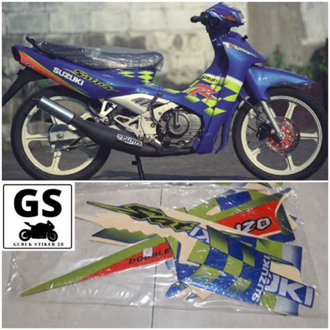 Jual STRIPING STIKER MOTOR SUZUKI SATRIA LUMBA 2 TAK KENNY ROBERT BIRU