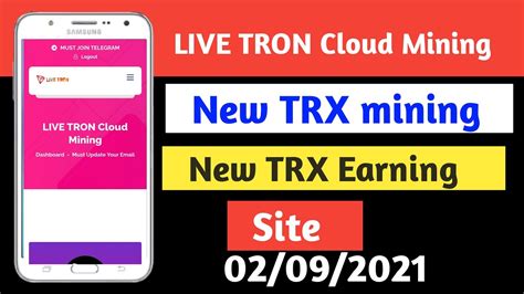 LIVE TRON Cloud Mining New TRX Earning Site New TRX Earning Website