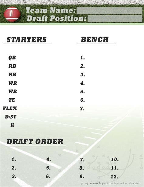 Free Printable Fantasy Football Cheat Sheets - Free Printable