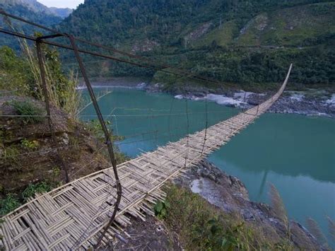 'Giant Hanging Bridge Above the Siang River, Arunachal Pradesh ...