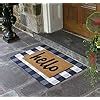 Amazon Nanta Navy Blue And White Cotton Buffalo Plaid Rug X