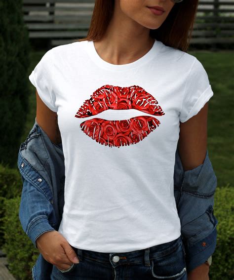 Lips Kiss Shirt Valentines Day Shirt Christmas T For Her Womens