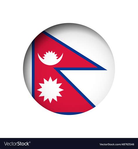 Circle flag of nepal Royalty Free Vector Image