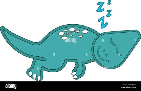 Cute Dinosaur Cartoon Character Sleeping Stock Vector Image Art Alamy