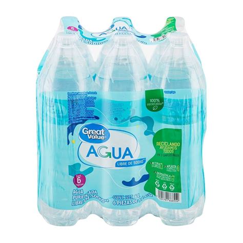 Agua Great Value Botellas De L C U Walmart