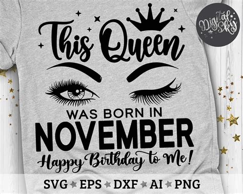 This Queen Was Born In November Svg November Queen Svg Etsy Uk