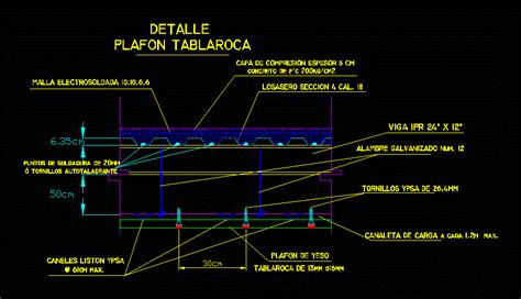 Cubierta Steel Deck Con Falso Cielorraso En Autocad Librer A Cad