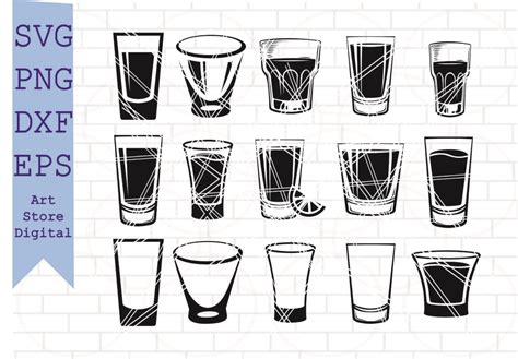 Shot Glasses Svg Shot Glass Svg Cut File Alcohol Glass Svg Whiskey Glass Svg Drinking Glass