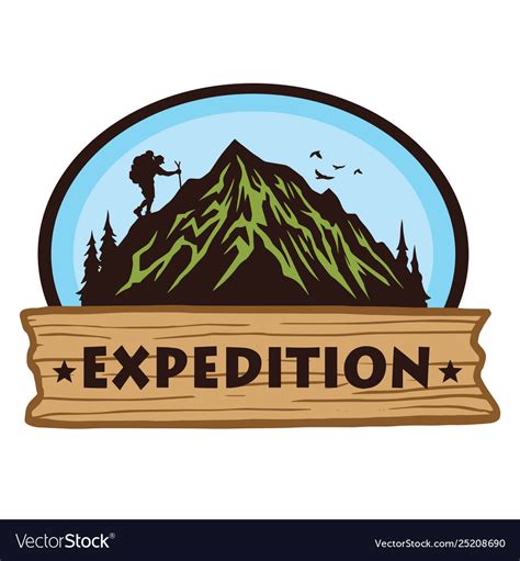 Logo Camping Mountain Hiking Adventure Royalty Free Vector