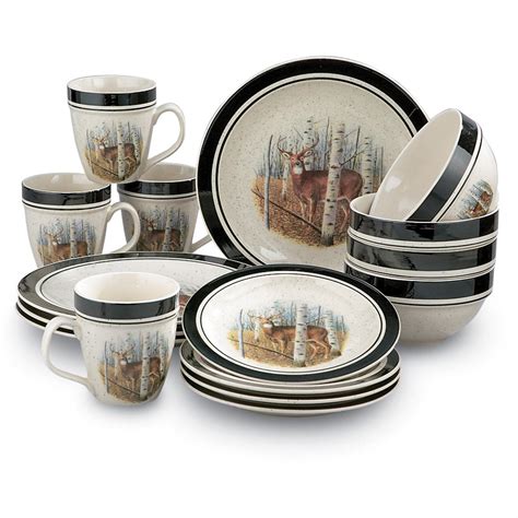 16 - Pc. Stoneware Dinnerware Set - 92524, Dinnerware & Flatware at Sportsman's Guide