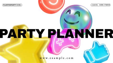 Colorful party planner presentation template, | Premium Editable ...