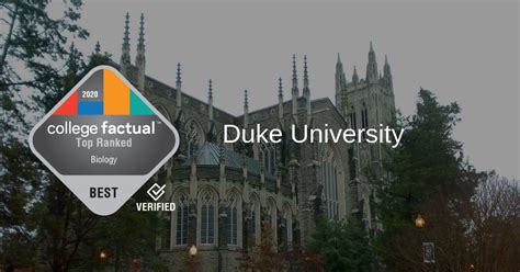 Duke Is #8 in 2020 Best Schools for Biology Ranking - College Factual