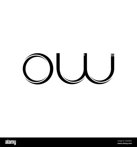 Ow Logo Monogram With Slice Rounded Modern Design Template Isolated On