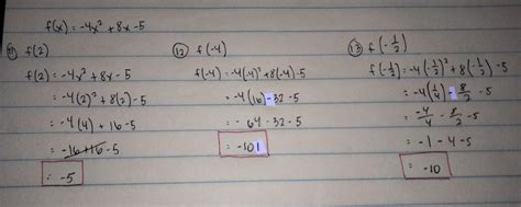 For Items 11 13 Use The Function F X 4x² 8x 5 To Determine The