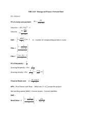 Managerial Finance Formula Sheet Mba Managerialfinanceformula