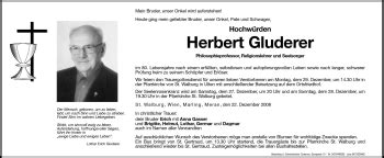 Traueranzeigen Von Herbert Gluderer Trauer Bz