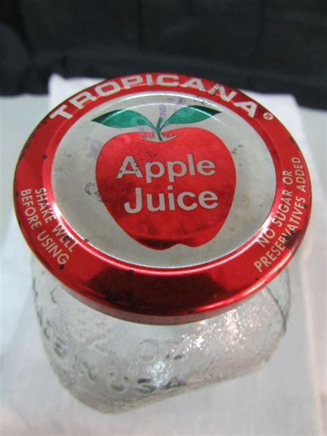 Vintage Tropicana Glass Apple Juice Bottle 32 Oz Original Metal Lid Ebay