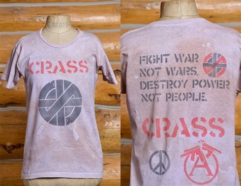 1980s Crass Fight War Not Wars Destroy Power Not People Punk T Etsy