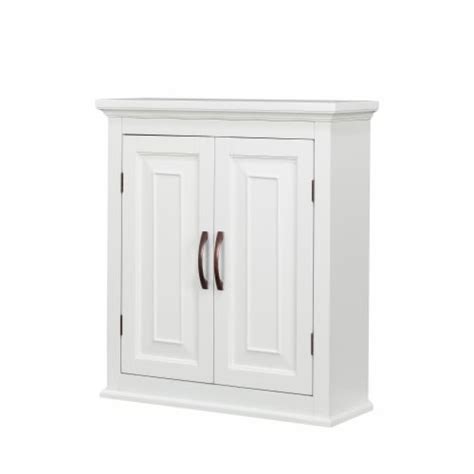 Elegant Home Fashions Wooden Bathroom Wall Cabinet Door White St