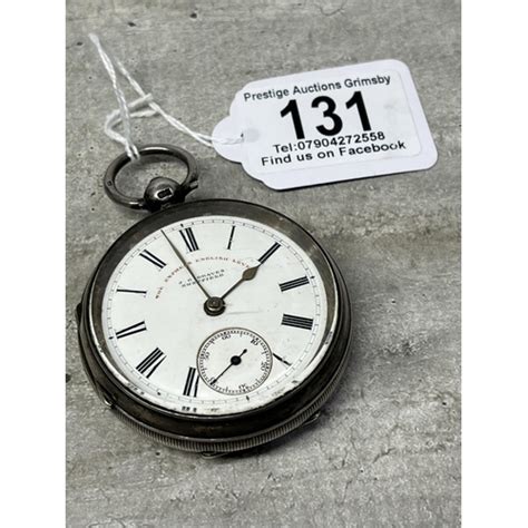 Sterling Silver Pocket Watch The Express English Lever Named To J G