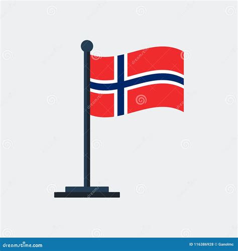 Indicador De Noruega Soporte De La Bandera Ilustración Del Vector