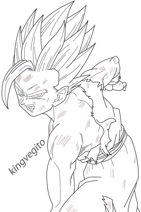 Gohan Kamehameha Coloring Pages Sketch Coloring Page Dragon Ball