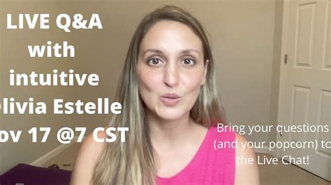 Live Qanda With Olivia Estelle Youtube