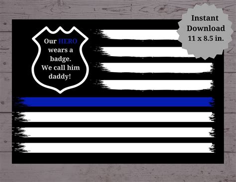 Law Enforcement Printable Our Hero Wears A Badge Police Etsy In 2022